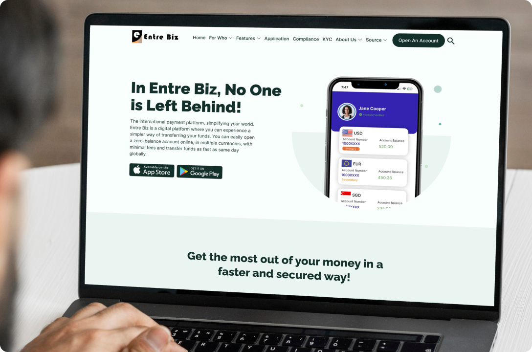 Entre Biz Pte LTD will launch its new website.